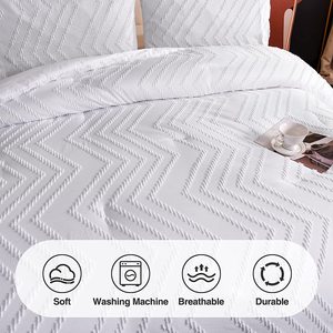 Customizable 100% Polyester <strong>Duvet</strong> Cover Set <strong>Waterproof</strong> Sleeping Pillow Covers <strong>Protector</strong> Striped/Geometric Sheet Set - Product Image 5