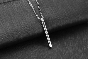 Unisex stile minimalista su misura collana in acciaio inox con placcatura in <span class=keywords><strong>oro</strong></span> inciso <span class=keywords><strong>parole</strong></span> incoraggianti e barra verticale - Product Image 4