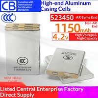 Baterai Lithium Ion 523450AR dengan Casing Aluminium 3.7V, Baterai LiPo Isi Ulang, Paket Baterai Kustom untuk Elektronik