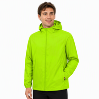 Veste de pluie pour homme en nylon à capuche, imperméable, coupe-vent, anti-déchirure, réutilisable, écologique, pliable, respirante, pour la randonnée et le camping en plein air