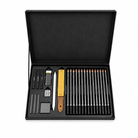 Ensemble de crayons à dessin professionnels, crayons à graphite, kit d'art au fusain avec gomme, taille-crayon et outils de mélange pour artistes