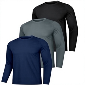 Wholesale Men's Long Sleeve Running <b>Tshirt</b> Quick Dry 100% <b>Polyester</b> High Quality Regular Fit Blank Hip Hop Anti-UV Breathable - Product Image 3