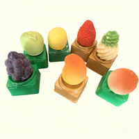 Crème glacée exotique en forme de fruits 3D, végétalienne, à base de plantes, mangue, pêche, citron, banane, fraise, ananas, raisin, boîte de 75 g, OEM, vente en gros