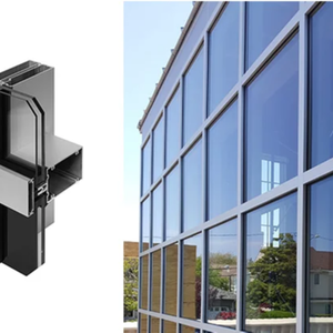 Mur-rideau en <span class=keywords><strong>aluminium</strong></span> haute performance, revêtement imperméable et <span class=keywords><strong>isolant</strong></span> thermiquement pour les extérieurs des bâtiments - Product Image 1