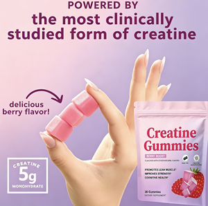HKY OEM Creatine <b>Gummies</b> Berry Boost - Promotes Lean Muscle, Improves Strength | 36 Sugar Free <b>Gummies</b> Dietary Supplement - Product Image 3