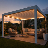 Pergola en aluminium Jiake avec toit à lames motorisées et éclairage LED pour jardin, patio, CE SGS OEM Vente en gros
