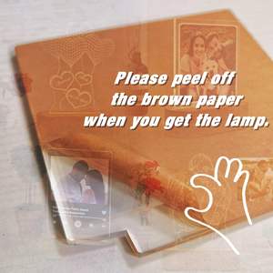 مصباح ليلي ثلاثي الأبعاد حسب الطلب مصباح طاولة أكريليك Led صور مع قاعدة خشبية سهلة الاستخدام - Product Image 6