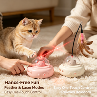 Jouet laser automatique pour chat, baguette interactive à plumes, rechargeable, silencieux, jouet pour chaton à mouvement autonome pour chats d'intérieur