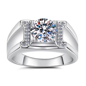 Anel de Noivado e Casamento Masculino em Prata Esterlina S925 com Certificado GRA, Corte Redondo 2ct VVs1 Moissanite, Atacado de Fábrica - Product Image 4