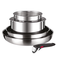 Ensemble de casseroles et poêles en acier inoxydable ANMEI OEM, poignées amovibles, empilables pour gagner de la place, idéal pour les petites cuisines, les dortoirs et les appartements