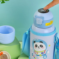 Botol air temperatur digital anak-anak, termos dinding ganda, terisolasi vakum, kartun, 316 stainless steel 500ml