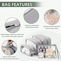 Ensemble de 4 pochettes de rangement pour sacs à couches, cubes d'emballage de voyage transparents et imperméables pour la pépinière.