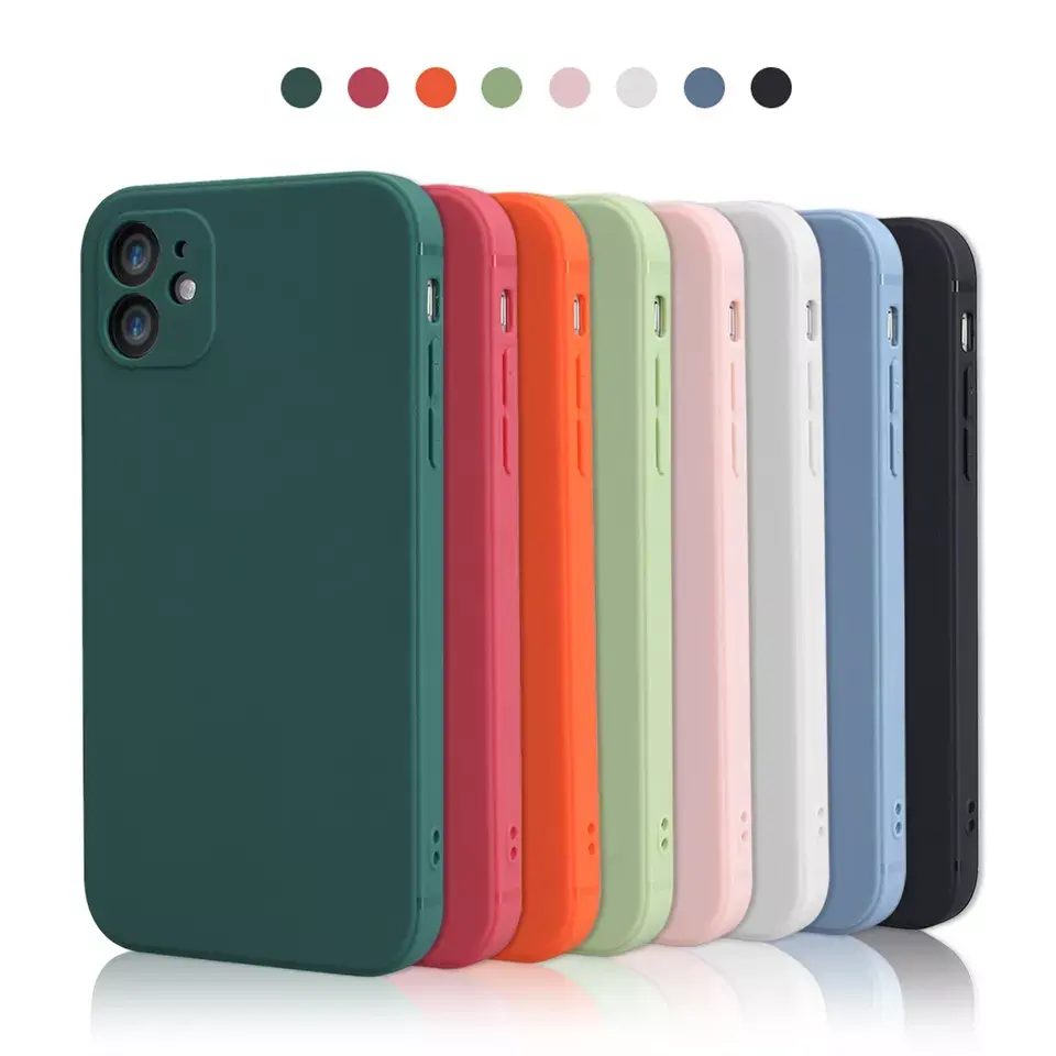 New Design Luxury Matte Square Silicone TPU Customized Mobile Cover Phone Case for iphone 12 11 Xr 11 Pro Xs Max