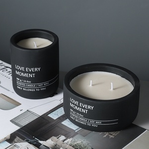 Tarros de cerámica para velas con logo personalizado, venta al por mayor, recipientes de cera para velas, decoración nórdica para el hogar y bodas, grandes envases vacíos de hormigón para velas. - Product Image 3