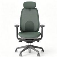 Chaise de bureau ergonomique haut de gamme avec accoudoirs 4D, appui-tête 3D, soutien lombaire réglable et base en aluminium