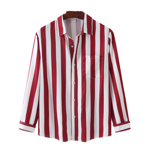เสื้อเชิ้ตผู้ชายแฟชั่นดีไซน์ใหม่ คุณภาพสูง ทรงหลวม แขนยาว สีสันแบบแพทช์เวิร์ค  ใส่สบาย เป็นมิตรกับสิ่งแวดล้อม - Product Image 1