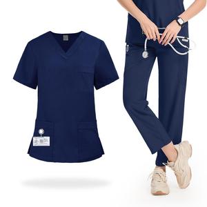 New Style Hospitals Colors OEM Printed <b>Surgical</b> Nurse Suit <b>Scrub</b> Uniform Unisex Sets Loose Breathable for Beauty Salons - Product Image 5
