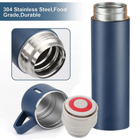 Ensemble cadeau de tasse thermique à double paroi personnalisée de 500 ml, tasse à thé, gobelet en acier inoxydable 304, bouteille d'eau, thermos portable avec 2 tasses