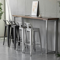 Chaises et tables en fer pour comptoir de club, cuisine industrielle, salle à manger, chaises hautes avec repose-pieds, tabouret de bar haut en métal moderne pour salon