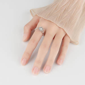 Koreaanse Mode Goud Zilver Verlovingshart Handring Roterende Natuurlijke Diamanten Ringen Vrouwen Vogel Zegelring Sieraden - Product Image 3