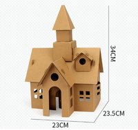 Kit de Manualidades para Colorear DAMAI, Casa de Juego de Papel 3D para Armar, Casa de Plástico para Pintar con Graffiti, Manualidades para Niños, Halloween
