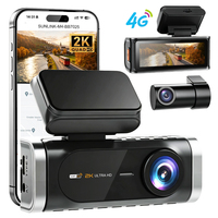 Caméra embarquée 4G avec GPS, WiFi, enregistreur de conduite DVR, mode stationnement, capteur G, vision nocturne, double objectif 2K+1080P, IA Dascam