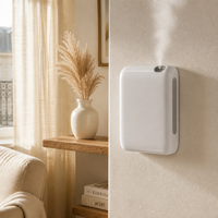 Diffuseur de parfum mural USB double alimentation en plastique 200 ml 300 m² compatible Bluetooth avec application 3 minuteurs sans perçage sans eau pour maison et hôtel blanc