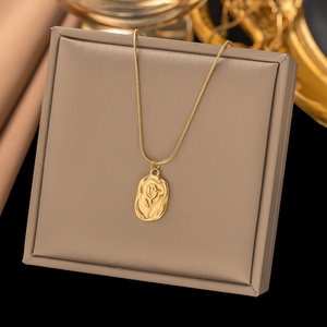 Gold Plated Emerald Cut Oval Pendant Necklace With Lab Created Stone Classic Style For Daily Wear Unisex Jewelry 18 Inches - Product Image 1