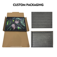 Tapis de souris en verre trempé personnalisé, antidérapant, anti-rayures, pour jeux vidéo, noir, topographique, durable, surface lisse, Esport Stock