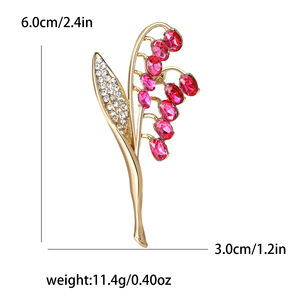 Broche Épi de Blé Luxe en Alliage Plaqué Or avec Strass, Broche Fleur Tendance pour Fiançailles, Mariage, Fête, Cadeau, Épingles de Haute Qualité - Product Image 4