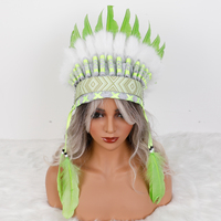 Coiffe indienne pour déguisement de fête d'Halloween, carnaval, plumes, bonnet de guerre, coiffe tribale, accessoires de scène, accessoires photo