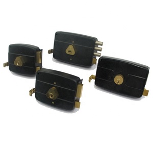 Popular Old Rim Lock <strong>Door</strong> <strong>Knobs</strong> Hardware Night Latch Lock with <strong>Black</strong> Spray Painting and Keys Locks Cerradura De Sobreponer - Product Image 1