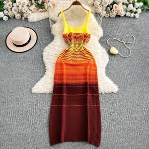 2025 <span class=keywords><strong>estate</strong></span> colore floreale sfumato Sexy da donna senza maniche senza maniche abiti a vita naturale moda Casual - Product Image 4