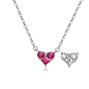 สร้อยคอเงินแท้ S925 รูปหัวใจประดับเพชรซิคอน พร้อมพลอยประจำเดือนเกิด 12 แบบ สร้อยคอขนาดกะทัดรัดสำหรับวันวาเลนไทน์ - Product Image 5