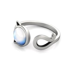 <span class=keywords><strong>Destiny</strong></span> Jewelry-anillo abierto pequeño diablo para niña, joyería elegante Bohemia, piedra lunar colorida antigua, 2021 - Product Image 3