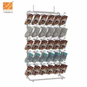 Alta Qualidade Floor Standing Metal Prateleiras Com 30 Ganchos Supermercado Display Rack Prateleiras Para Boutique display rack