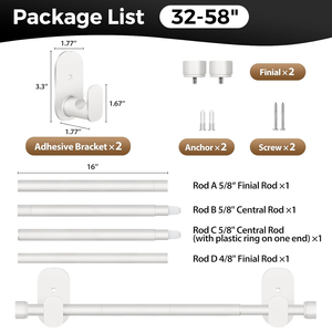 Hot bán góc tế bào Rèm theo dõi đường sắt Telescopic Curtain rods Set cafe Rod - Product Image 6