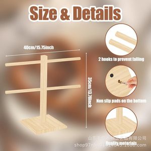 Wooden Pretzel Stand 2 Tier Freestanding <b>Display</b> <b>Rack</b> For Oktoberfest <b>Beer</b> Festival - Product Image 4
