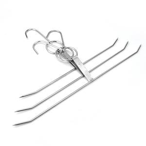 Venta <span class=keywords><strong>al</strong></span> por mayor de brochetas gruesas de acero inoxidable estilo Hong Kong de una sola capa de tres capas herramientas de barbacoa para asar pollo de cerdo asado - Product Image 3