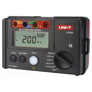 เครื่องทดสอบไฟฟ้าอเนกประสงค์ Uni-T รุ่น UT525 300A สำหรับทดสอบความต้านทานฉนวนและความต่อเนื่อง พร้อมกล่องเก็บและสายเคเบิล - Product Image 4