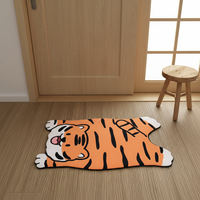 Alfombrilla de Baño de Tierra de Diatomeas con Forma Irregular, Diseño de Dibujos Animados, Súper Absorbente, de Secado Rápido, Antideslizante, para Entrada