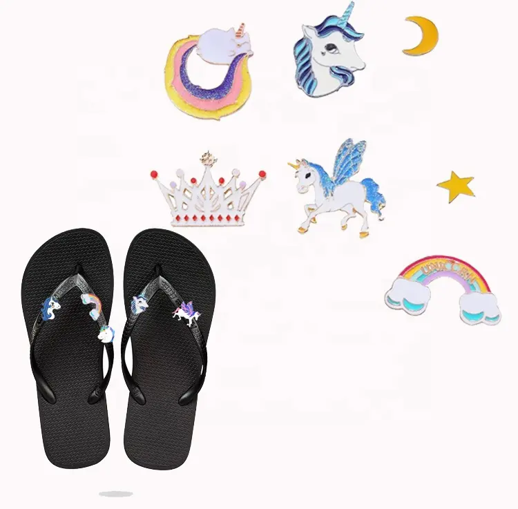 Thiết Kế Mới Unicorn Horse Flip Flops Quyến Rũ Flamingo Giày Stud Phụ Kiện Flamingo Quyến Rũ