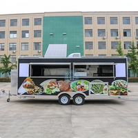Camion de restauration entièrement équipé Van Shawarma BBQ Remorque de restauration avec cuisine complète Chariot à crème glacée Restaurant mobile