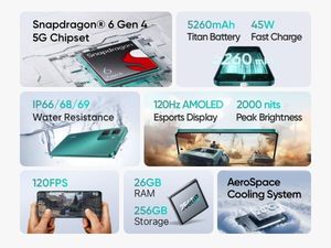 Realme <span class=keywords><strong>P3</strong></span> 5G Deca <span class=keywords><strong>Core</strong></span> 512GB 12GB ยุโรปแสงดาวสีเขียว NFC RMX5079 EU AMZ ภาษาอังกฤษ CDMA AMOLED 120Hz สองซิม5000mAh - Product Image 6