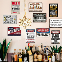 Juego de Letreros Metálicos Vintage Divertidos para Bar de Cerveza, Decoración Retro para el Hogar, Bar, Cueva del Hombre, Pared, Pub, Garaje, Cocina