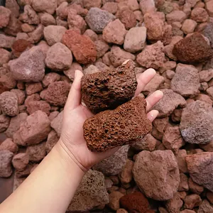 Jardín planta ropa de cama piscina filtro de agua piedra de lava roja roca volcánica Cubo de piedra de lava roca de lava