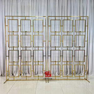 Arco de Boda Cuadrado de Acero Inoxidable con Espejo LEDA, Soporte para Fondo con Acabado Dorado para Eventos y Fiestas de Cumpleaños - Product Image 4