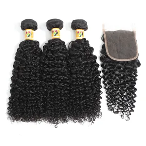 100% Unproeded RAW กัมพูชา Virgin Cuticle Aligned CURLY Hair Hair EXTENSION Mink กัมพูชา Remy Hair 10A เกรดขายส่ง