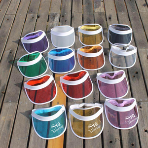 หมวกกันแดด PVC ใส ปรับได้ ปีกโค้ง ป้องกันรังสียูวี ระบายอากาศได้ดี สำหรับผู้ชายและผู้หญิง - Product Image 1