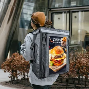 Newly Advertising Led Takeaway Bag Backpack Walking Sign Billboard 18.5 Inch LCD Wifi Walking Message Advertising Billboard